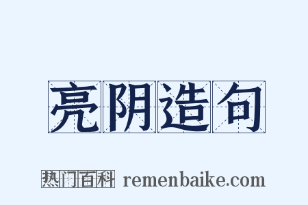 亮阴造句是什么意思的图片